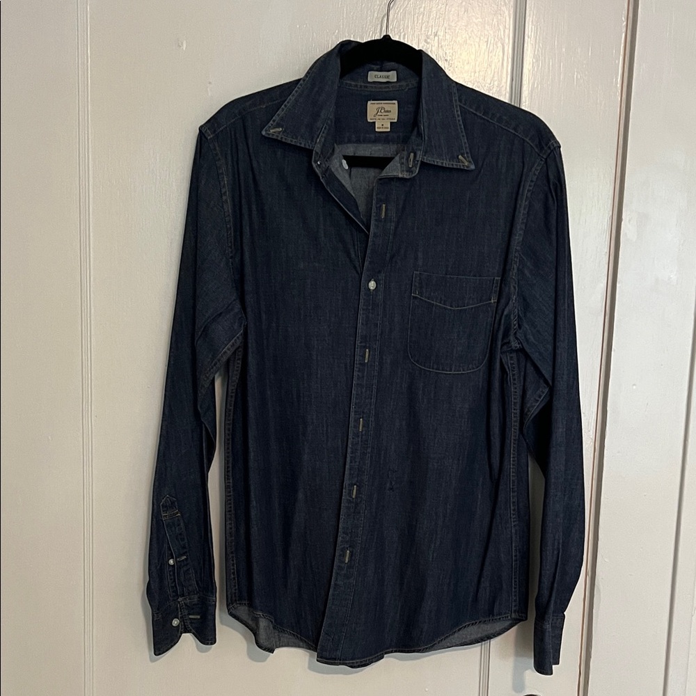 J. Crew Dark Blue Casual Denim Button Down Shirt